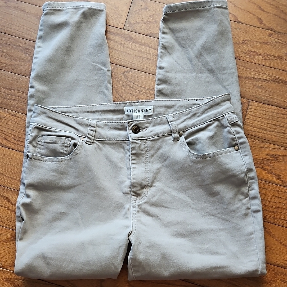 ARTISAN NY SAND BEIGE SKINNY JEANS sz 12